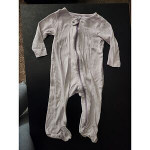 Carter's Just One You baby girl 9M Purple White Striped Footed Zip Up Sleeper
